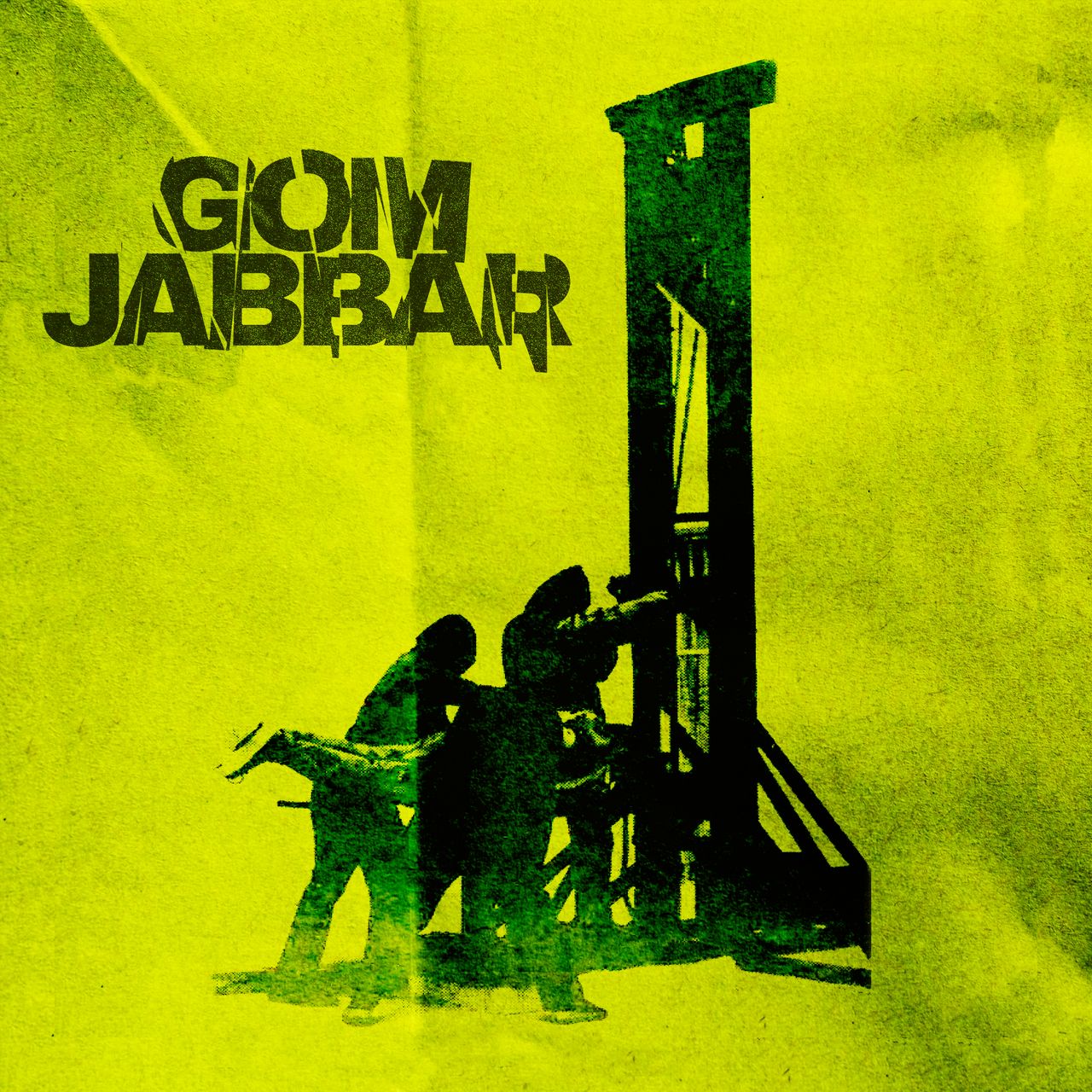 A fucking guillotine with the Gom Jabbar logo, a slashed sans serif typeface.